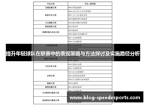提升年轻球队在联赛中的表现策略与方法探讨及实施路径分析