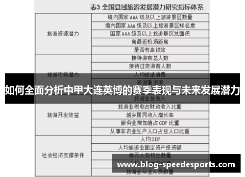 如何全面分析中甲大连英博的赛季表现与未来发展潜力